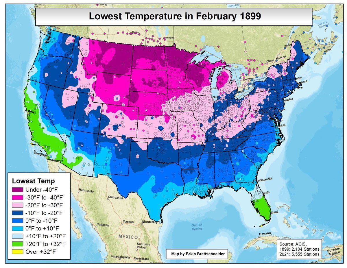 February 1899 Temperatures